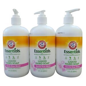 Arm & Hammer Essentials Liquid Hand Soap Gentle Rose Water Lot of 3 Dye Free NEW